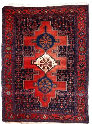 Tapis vintage Persan Senneh fait main, 1C679