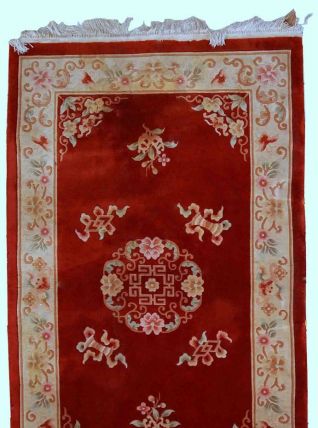 Tapis vintage Chinois Art Deco fait main, 1C802