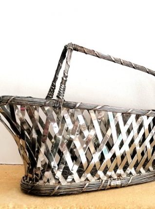 Serviteur à vin en métal argenté 