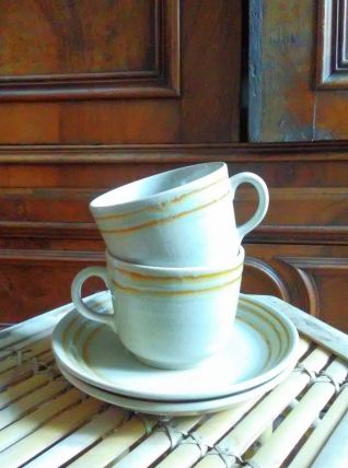 2 tasses et 2 sous tasses - Atelier d'art de Lorraine 