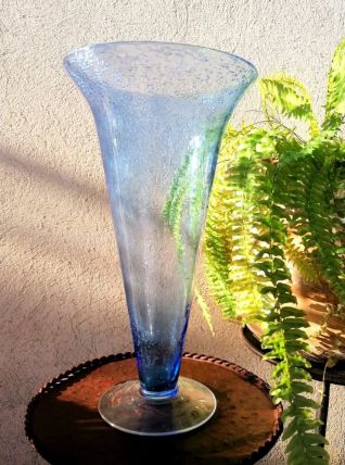 Grand vase verre bullé Biot 