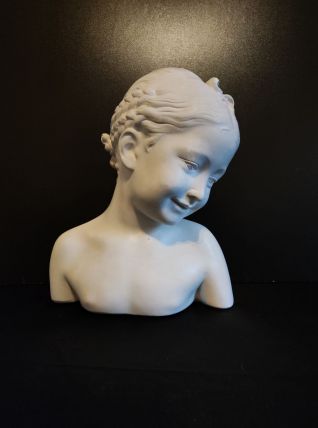 buste "la rieuse" d'après Jean-Baptiste Pigalle en plâtre