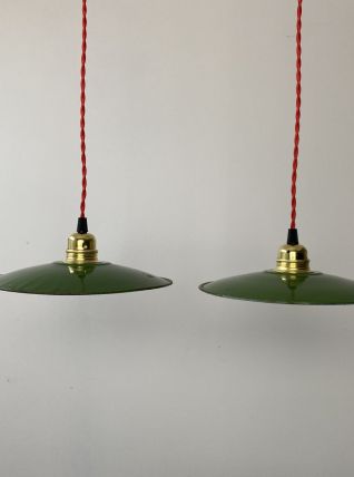 LOT 2 SUSPENSIONS 24,5 cm VINTAGE EMAILLEE