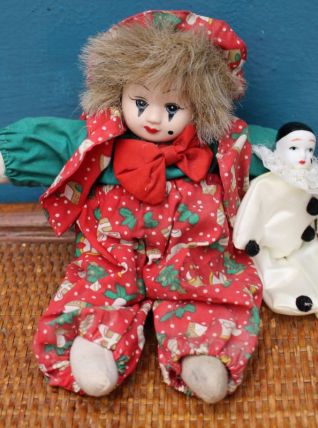 lot Poupée bébé baby porcelaine clown et pierrot année 70-80