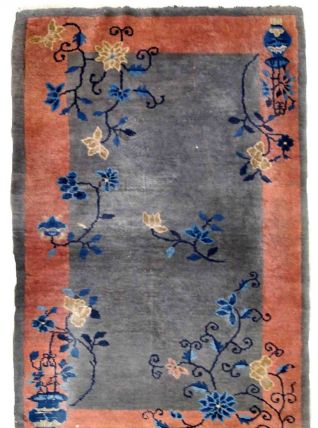 Tapis ancien Chinois Art Deco fait main, 1B881