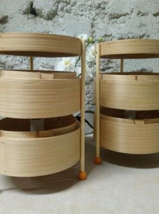 Lot de 2 lampes de chevet déco récup' "Bambou"