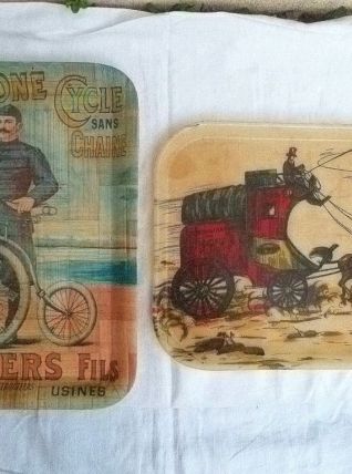 lot de 2 plateaux , vintage