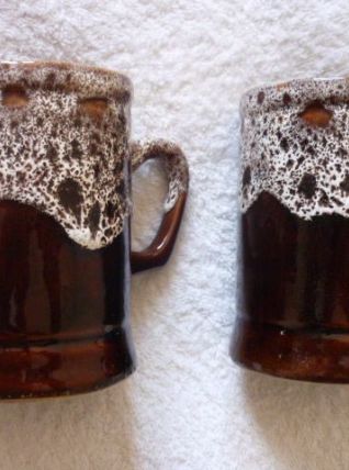  2 Chopes en Céramique du Portugal Années 70