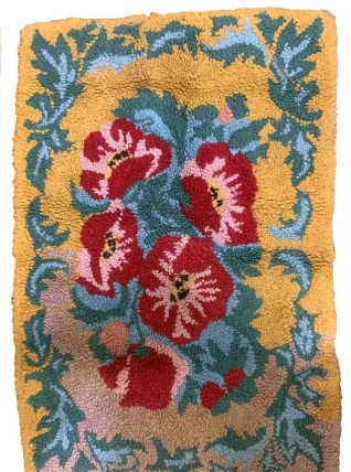 Tapis vintage Américain Hooked fait main, 1B888
