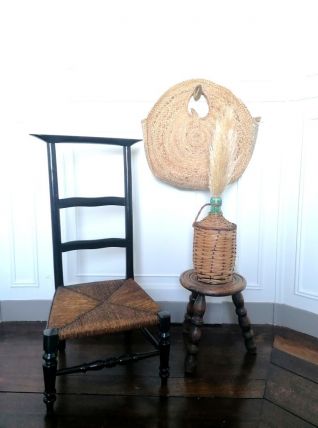 Chaise prie dieu en bois noirci XIXème siècle 