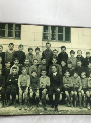 Photo d’école années 30/40 sur bois