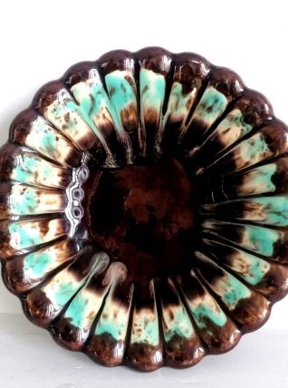 Coupe à godrons en céramique style Vallauris 