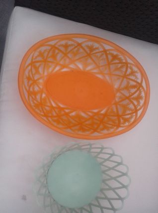 Lot de 2 corbeilles à  pain plastique