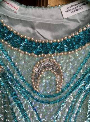 Corsage entièrement brodé et pailleté main