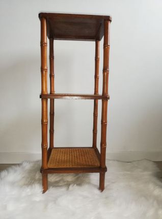 Etagère sellette cannage rotin