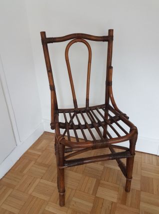 Chaise en osier / rotin vintage