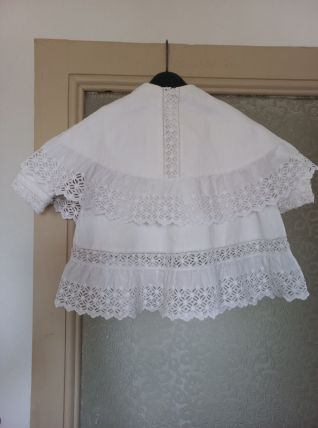 Magnifique manteau de baptême ancien dentelles