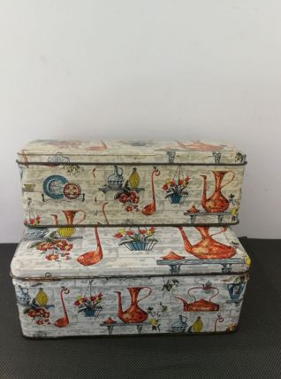 Duo de boîtes en métal Vintage 