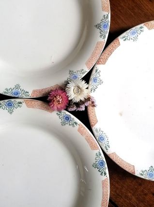 Faïence de Longwy, trois plats Tours 