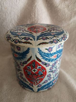 BOITE Métal Ancienne décor Fleurs