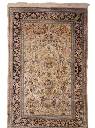 Tapis ancien Persian Qum fait main, 1B922