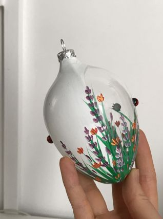 Collection Pâques, oeufs en verre peints à la main