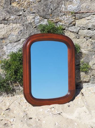 Miroir mural arrondi en cerisier - style marine