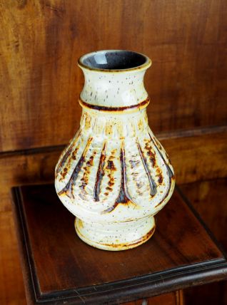 Vase côtelé à glaçure caramelisée ; "581/22" - w germany