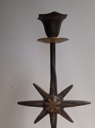 Bougeoir étoile à 8 branches - 8 pointed star candle holder