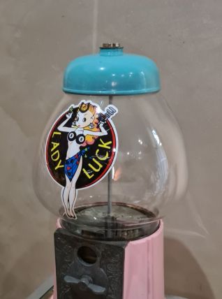 Distributeur a bonbon chewing gum, bonbonniere en fonte et v