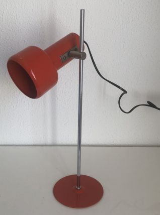Lampe vintage 1960 de bureau enfants corail  - 40 cm