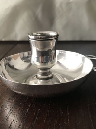 Bougeoir rat de cave métal argenté