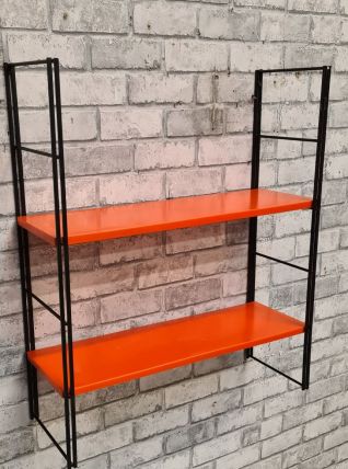 etagere typique  1970  tablette acrilyque  orange  16x49  mo
