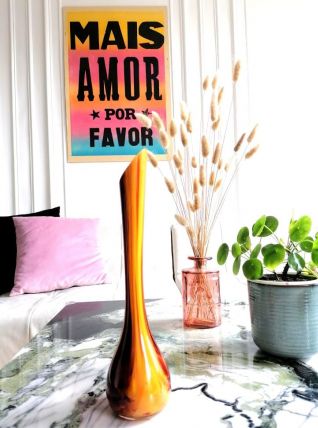 Vase verre marbré La Rochère, 1970 