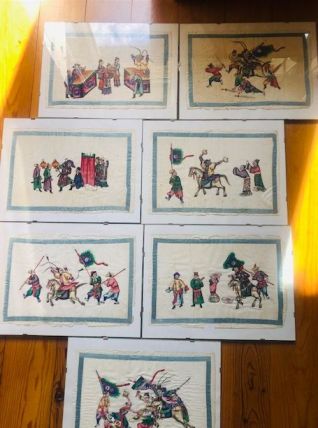 Lot de 7 estampes chinoises fin 19e s.