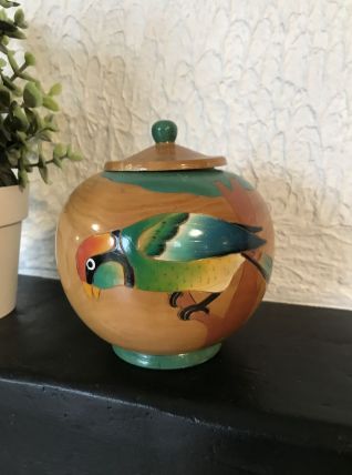 Boite bambou motifs oiseaux