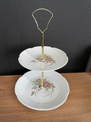 Serviteur à 2 étages en haute porcelaine