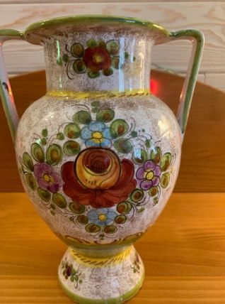Vase Deruta Italie signé vase ancien décoré main vintage