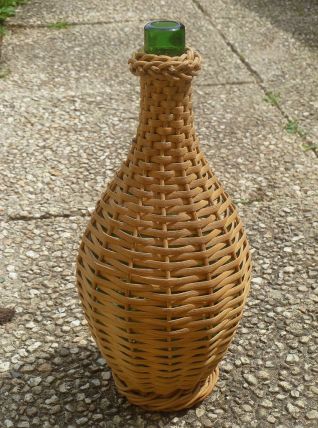 bouteille  en  osier , vintage