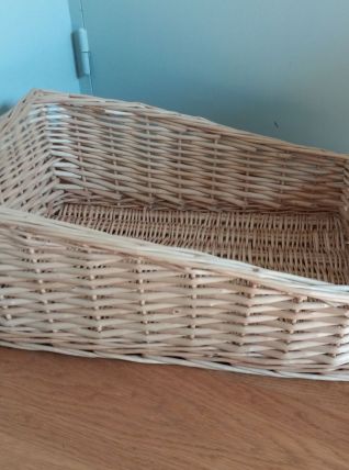 Panier rectangulaire en osier 48 cm par 31 cm
