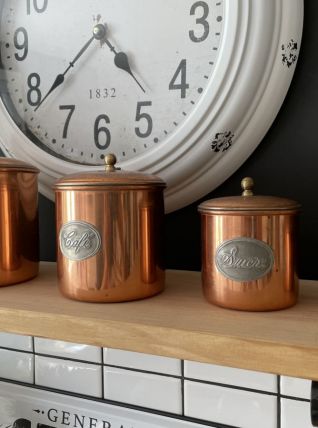 Superbe série de pots à épices en cuivre