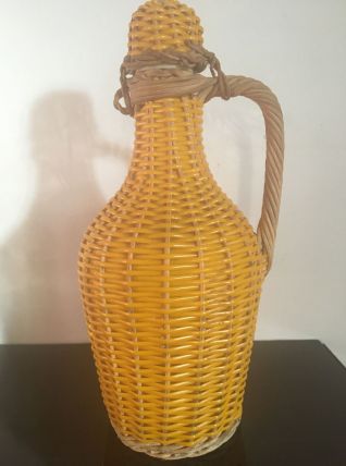 carafe vintage 1970 en scoubidou en TBE