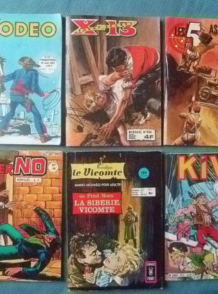 lot  de  6 comics , BD, vintage 