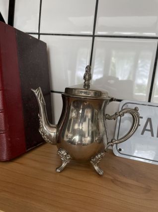 Théïere en métal argenté antique