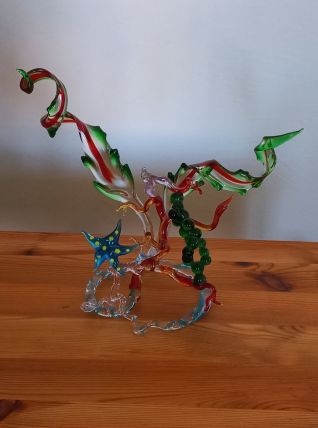 Magnifique sculpture Murano fond marin TBE