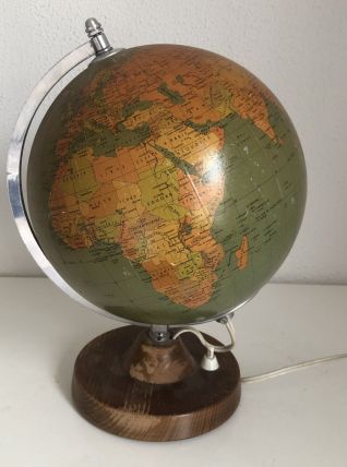 Globe vintage 1973 terrestre de Räth verre ex RDA - 31 cm
