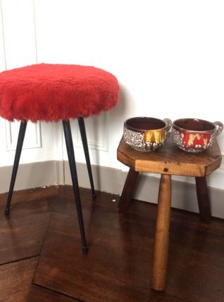 Tabouret Pelfran rouge 1960