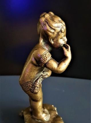 Statuette en Bronze de petite fille,jolie patine, style Empi