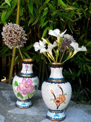 Paire de vases cloisonnés , Chine vers 1900 