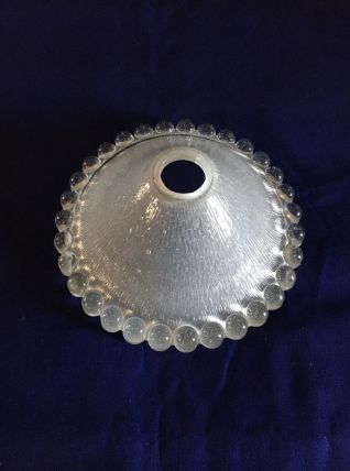 1 Abat-jour en verre épais et bord perlé